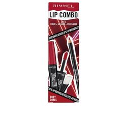 Rimmel London, Lasting Finish, Lip Combo Ruby Goals, Lasting Provocalips Caught Red Lipped, 740 & Lasting Finish Lip Liner Burgundy, 580, Passo 1, 1,2 g, Passo 2, 2,3 ml, Passo 3, 1,6 g