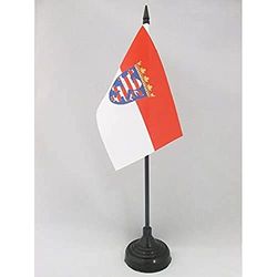 AZ FLAG - Drapeau De Table Hesse - 15x10 cm - Mini Drapeau De Hessen De Bureau 100% Polyester Avec Hampe De 25cm Et Socle En Plastique Noir