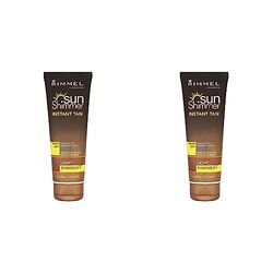 Rimmel Sunshimmer Water Resistant Instant Tan Wash Off Shimmer - Light (Pack of 2)