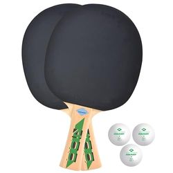 Donic-Schildkröt Set di Tennis da Tavolo Speedy Fetzner 400, 2 Rachette in Legno FSC Sostenible, 3 Palline di Qualità 1-Stella, in una Scatola, per il Tempo Libero, 788468