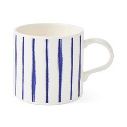 Portmeirion Mug Meirion Blue Wash Pin Stripes Single Mug