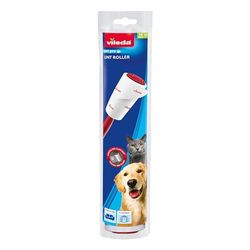 Vileda - Lint Roller Brush/Adhesive Sticky/Animal Hair Brush - 58 Sheets Per Roll - Red Handle