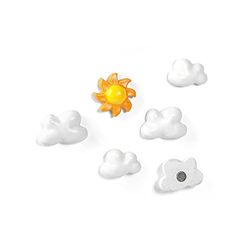 Trendform® Assorted Popular Shape Office Magnets - Sky ( 1 set of 6 )
