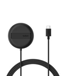 Belkin Magnetic Wireless Charging Pad 15W with Pop-Up Stand - MagSafe-Compatible Certified Qi2 Wireless Charger for iPhone 16 Series, Samsung Galaxy S25 Series, AirPods, & More (No PSU) - Black