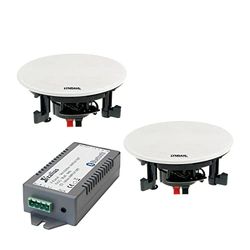 Lyndahl CS200BT Kit with 2 or 4 Speakers Including Bluetooth Amplifier, Built-in Speaker, Bluetooth, Ceiling Speaker with Aux-in, Bluetooth Speaker with 2 Speakers