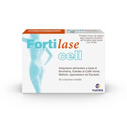 Fortilase Cell Integratore Anticellulite, Base di Bromelina, Estratto di Caffè Verde, Meliloto, Ippocastano ed Equiseto, 30 Compresse