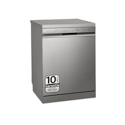 LG DF242FPS - Lavavajillas 60 cm y Capacidad 14 Cubiertos, Lavavajillas LG con Función QuadWash, con Lavado a Vapor, Motor Inverter Direct Drive, Color Inox Antihuellas