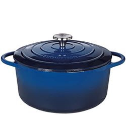 Küchenprofi Braadpan rond 26 cm, blauw, Provence gietijzeren braadpan 26 cm