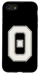 Monograma universitario número 0, estilo bloque universitario Carcasa para iPhone SE (2020) / 7 / 8