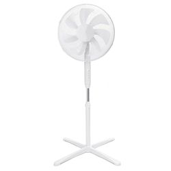VoltShine Ventilateur sur pied de 40,6 cm, 7 pales, 3 vitesses, couleur blanche et design moderne pour une circulation d'air optimale