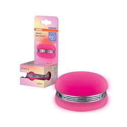 OSRAM Smart Macaron, Altavoz Bluetooth con luz de Colores giratoria, sincronización Musical y Temporizador en la App – 3 Modos, emparejamiento estéreo