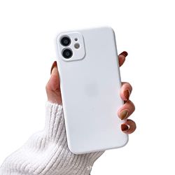 Bemory [Anti-rep] iPhone 11 fodral, uppgraderat flytande silikon med kameraskydd mjuk reptålig [mikrofiberfoder] telefonfodral för iPhone 11 6,1 tum, transparent vit