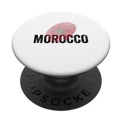 Proud Morocco Identity Flag Fingerprint Heritage Gift PopSockets PopGrip Adhesivo