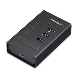 StarTech.com Hub hub USB 3.0 (5 Gbps) USB C a 3 x USB-A e 1 x USB tipo C de 4 portas - latão USB a USBC de metal (HB30C3A1CST)