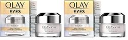 Olay Brightening Eye Cream for Dark Circles 15ml, with Vitamin B3 & Caffeine, Suitable for All Skin Types (Pack of 2)