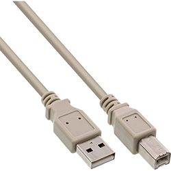 InLine 34557H - Cabo USB (7 m, USB A, USB B, macho conector/macho conector, 480 Mbit/s, bege)