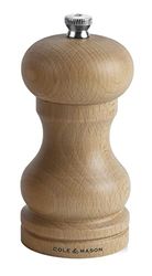 Cole & Mason HA0425P Beech Capstan moinho de sal, madeira clara, precisão / moagem ajustável, madeira de faia natural, 120 mm, inclui 1 x moinho