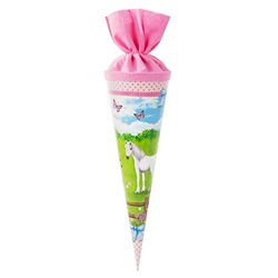 goldbuch-Sacchetto per la Scuola con Motivo di Cavallo, 35 cm, in Cartone Laccato, Confezione Regalo per Molte Occasioni, Multicolore, 93 076