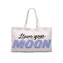 Bonamaison Printed Tote Bag, Reusable Grocery Bag, Shopping Bag, Machine Washable, Foldable, Canvas Cloth Bag with Handles, 50x40 Cm