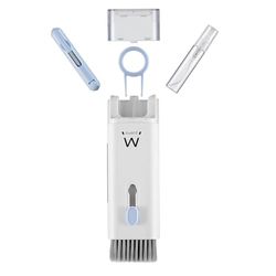Ewent Kit de Limpieza 7 en 1 para Auriculares y Dispositivos Electrónicos, con Cepillo Retráctil y Accesorios de Limpieza