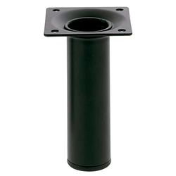 Amig - Pata Redonda para Mueble - Mod. 4 - Ø30 x 250 mm - con Tornillo de Regulación - Atornillable por 4 Puntos - Resiste hasta 15 Kg/Pata - Acero Negro