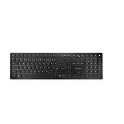 CHERRY KW 9100 SLIM, draadloos toetsenbord, Tsjechische indeling, QWERTY-toetsenbord, Bluetooth of draadloze verbinding, SX-schaaractie, oplaadbaar via USB-kabel, plat, zwart-zilver