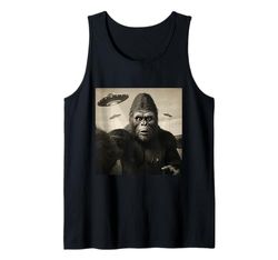 Divertente Bigfoot Selfie UFO Invasione Classico Vintage Cospirazione Canotta