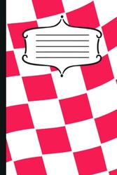 Notebook: Red Checkered Print | 6” X 9” | 75 Pages | Cute Office and School Supplies