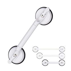 Relaxdays Extendable Suction Grab Handle, Bathroom Rail for Bath & Shower, 70 kg, for The Elderly, 45-57.5 cm, White