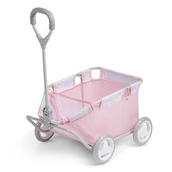 JC Toys - Panier de Rangement pour Jouets à roulettes, Facile à Transporter, Sac en Grille, Housse rembourrée, Collection Royal, Rose et Floral, conçu par Berenguer, + 3 Ans