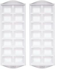 BarCraft Ice Cube Tray, 14 Ice Cubes, Plastic, 26 x 12cm, White (Pack of 2)