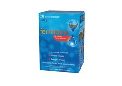 Ferrotone Eau Riche en Fer, Complément Alimentaire à Base de Fer, Saveur Originale, Votre vitalité et Immunité au Naturel, 28 Sachets de 20ml