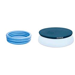Intex piscinette Bleu Cristal & 28020 Easy Pool Cover, PVC, Bleu, 244 cm