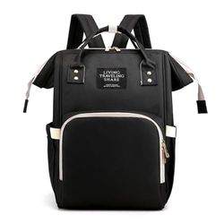 Herzberg, HG03190-BLK, svart skötväska, elegant och praktisk design, rymlig inredning, 3 isolerade fickor för flaskor, mångsidiga bäralternativ, vadderade axelremmar, svart
