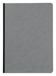 Clairefontaine 795425C Collection Age Bag Un Carnet Cousu Dos Toilé Gris - A5 14,8x21 cm - 192 Pages Petits Carreaux - Papier Blanc 90 g - Couverture Carte Lustrée Grain Cuir