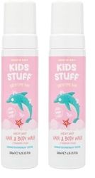 Kids Stuff Pink Wacky Whip Foaming Hair & Body Wash with Strawberry Swirl Fragrance | Dermatologically Tested Kids Hair & Body Wash | Gently Cleanses Hair & Skin | Vegan | Cruelty Free | 200ml