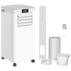 HOMCOM 8000 BTU Air Conditioning Unit, 2.3KW 3-in-1 Portable Air Conditioner, Dehumidifier, Cooling Fan with Remote Control, Digital Display, 2 Speeds, 24H Timer, Window Venting Kit, 18m²