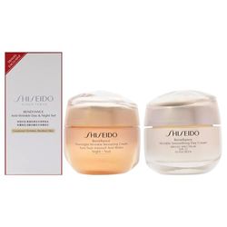 Shiseido Anti-Wrinkle Day and Night Set For Unisex 2 Pc 1.8oz Wrinkle Smoothing Day Cream SPF 23, 1.7oz Overnight Wrinkle Resisting Cream