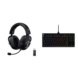 Logitech G PRO X Auriculares Inalámbricos LIGHTSPEED para Gaming y Logitech G PRO TKL Teclado Gaming Mecánico sin Teclado Numérico