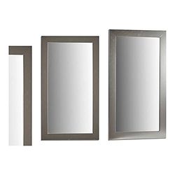 Wandspiegel van hout, zilverkleurig, 64,5 x 1,5 x 84,5 cm