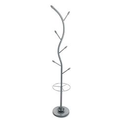 Versa Derby Cabide de de pé de estilo minimalista, com 6 ganchos ou ganchos para roupa ou malas de entrada, medidas (L x L x A) 185 x 30 x 30 cm, metal, cor cinzento