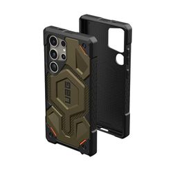 Urban Armor Gear Monarch Pro Case Samsung Galaxy S24 Ultra Custodia [Anello magnetico, Designed for Samsung certificato, Ricarica wireless compatibile, Protezione 6 metri] verde kevlar