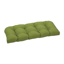 Pillow Perfect Outdoor Forsyth Wicker Loveseat Cushion, Verde