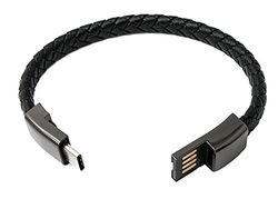 System-S Cable USB 3.1 para pulsera de 22,5 cm, tipo C macho a 2.0 tipo A, adaptador negro