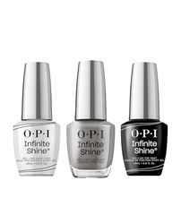 OPI Infinite Shine Long-wear Nail Polish, Gel-Like Nail Varnish with no UV lamp needed, 3-Step System for up to 11 days of colour, Base Coat & Nail Polish & Top Coat, Steel Waters Run Deep, 3x 15ml