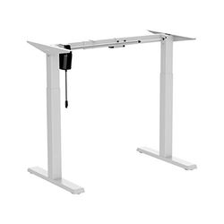 PureMounts PM-DESK-01 Elektrisch in hoogte verstelbaar bureauframe, metaal, wit, 73-123 cm