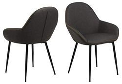 AC Design Furniture Julie Sedia da Pranzo, Grigio, Metallo, L: 57.5 x W: 60 x H: 84 cm, 2 pz.