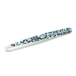 Tweezerman stainless steel Slant Tweezer, stampa leopardata