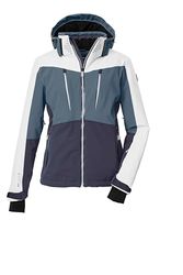 Killtec Giacca da sci da donna, con cappuccio rimovibile, paraneve e ventilazione avambraccio, KSW 43 WMN SKI JCKT, colore blu tortora, 40, 43422-000