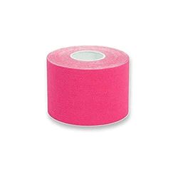 Gima - Ruban de Kinésiologie Ultra Adhésif, Hypoallergénique Imperméable et Élastique jusqu'à 160%, Epaisseur 0.48 mm, Dimensions : 5 m x 5 cm, Couleur Rose, pour Sports et Physiothérapie, 1 Rouleau